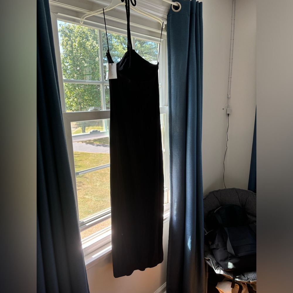 1. State Black Spaghetti Strap Maxi Dress